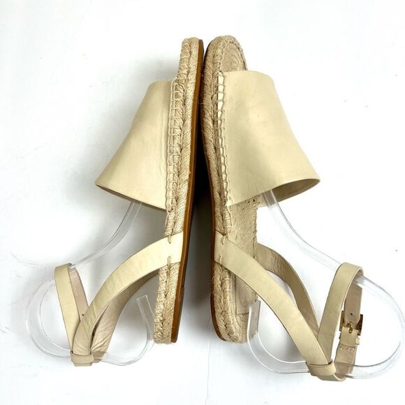 Tory Burch  Elegant Cream Leather Espadrille Sandals - Picture 5 of 14